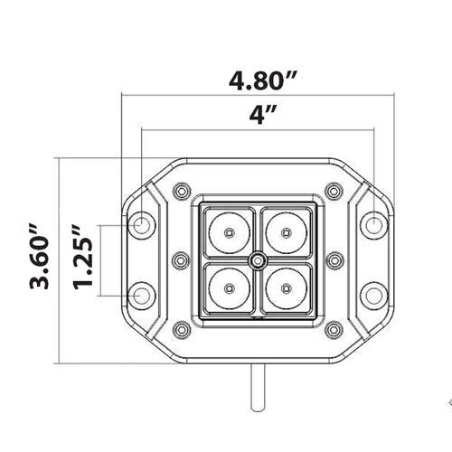 Heise LED Cube Light (3" - 12W - Flush Mount - Flood Beam)