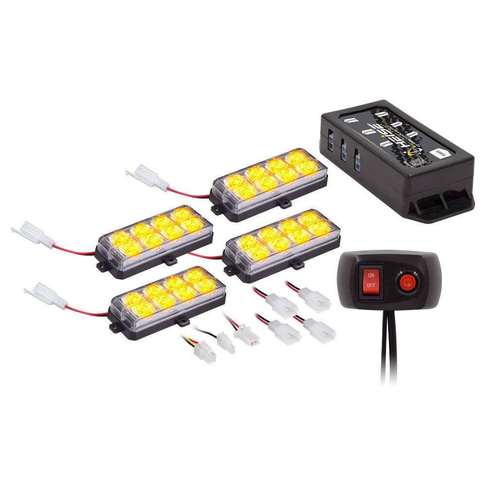 Heise Municipality LED Grill Strobe Kit (4 Piece - Amber)