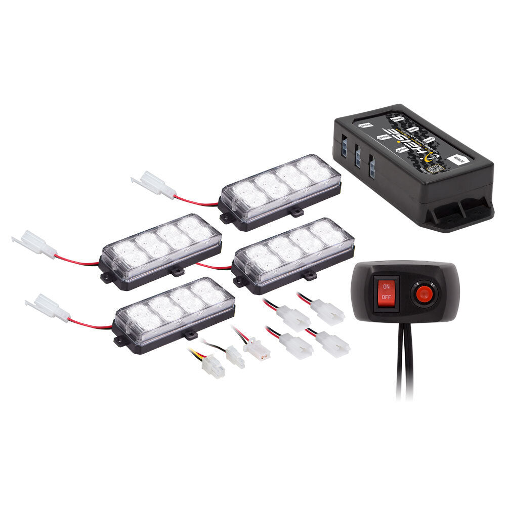 Heise Municipality LED Grill Strobe Kit (4 Piece - White)