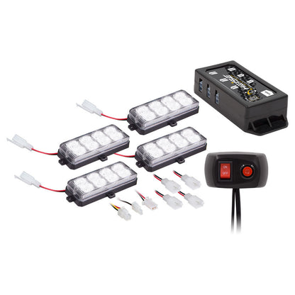 Heise Municipality LED Grill Strobe Kit (4 Piece - White)